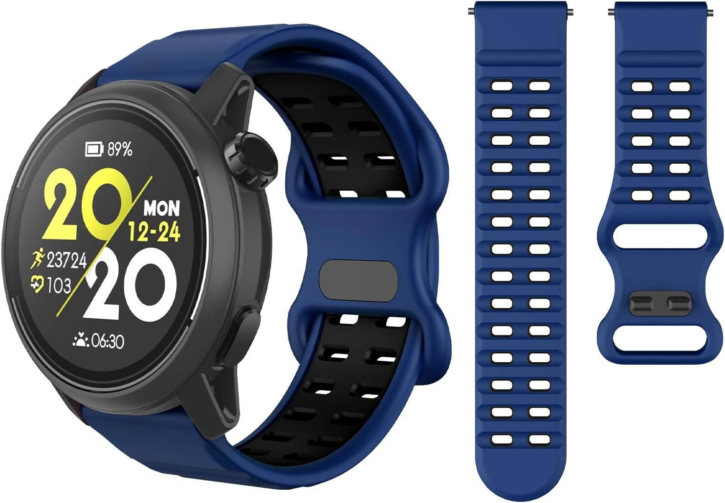 OVERSTEP Compatible with Coros Pace 3/Apex 2Pro/Apex 46 Mm/Apex Pro Straps, Silicone Strap Sports Strap for Garmin Venu 2/Venu 3/Vivoactive 4 Watch Strap - Army Green Black image number 7