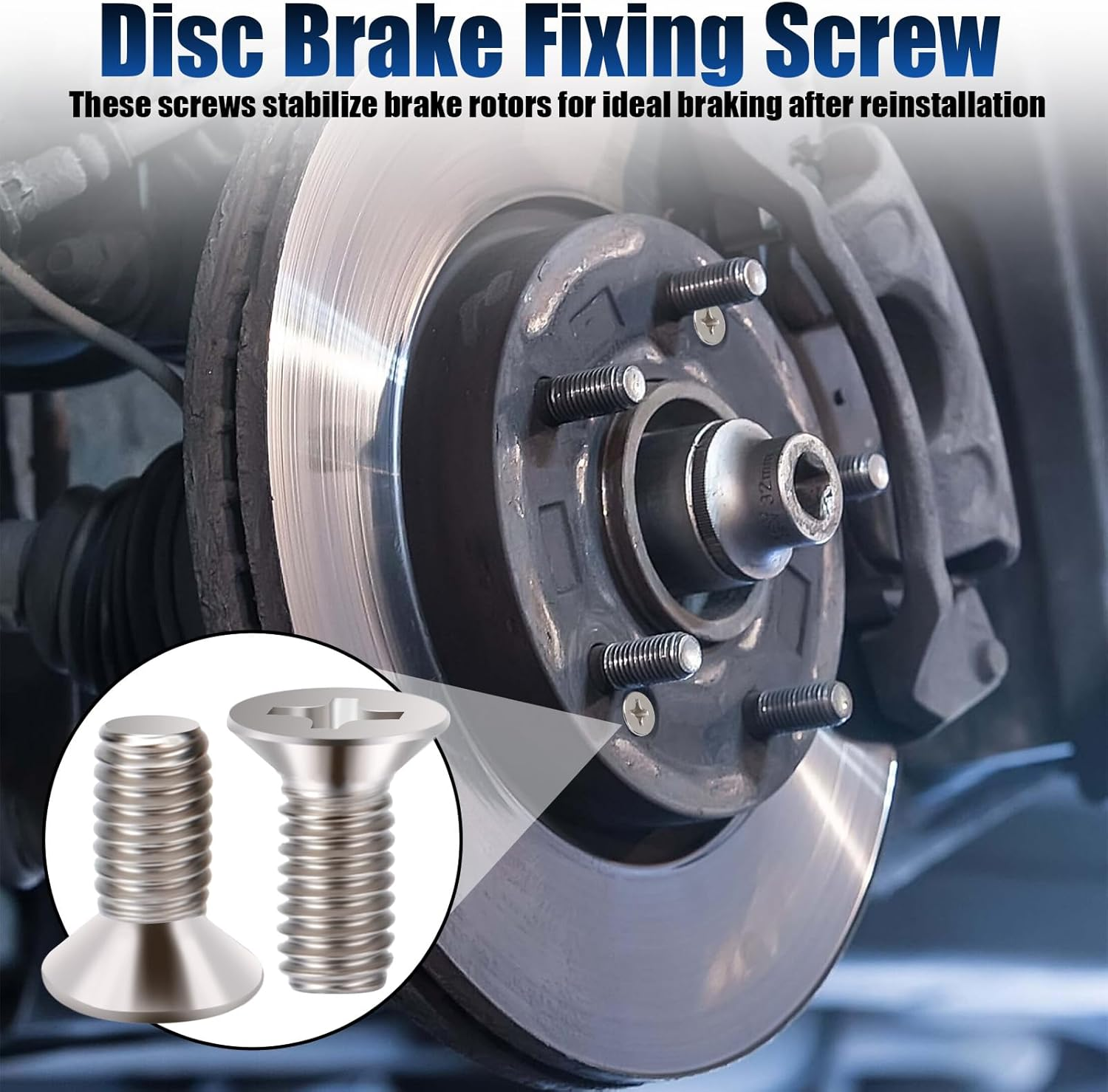 8 PCS Stainless Steel Brake Disc Rotor Screws, Brake Disc Rotor Screws for Front and Rear, 93600-06014-0H, Disc Brake Fixing Screw Compatible with Honda, Acura, Hyundai and Kia Models image number 6