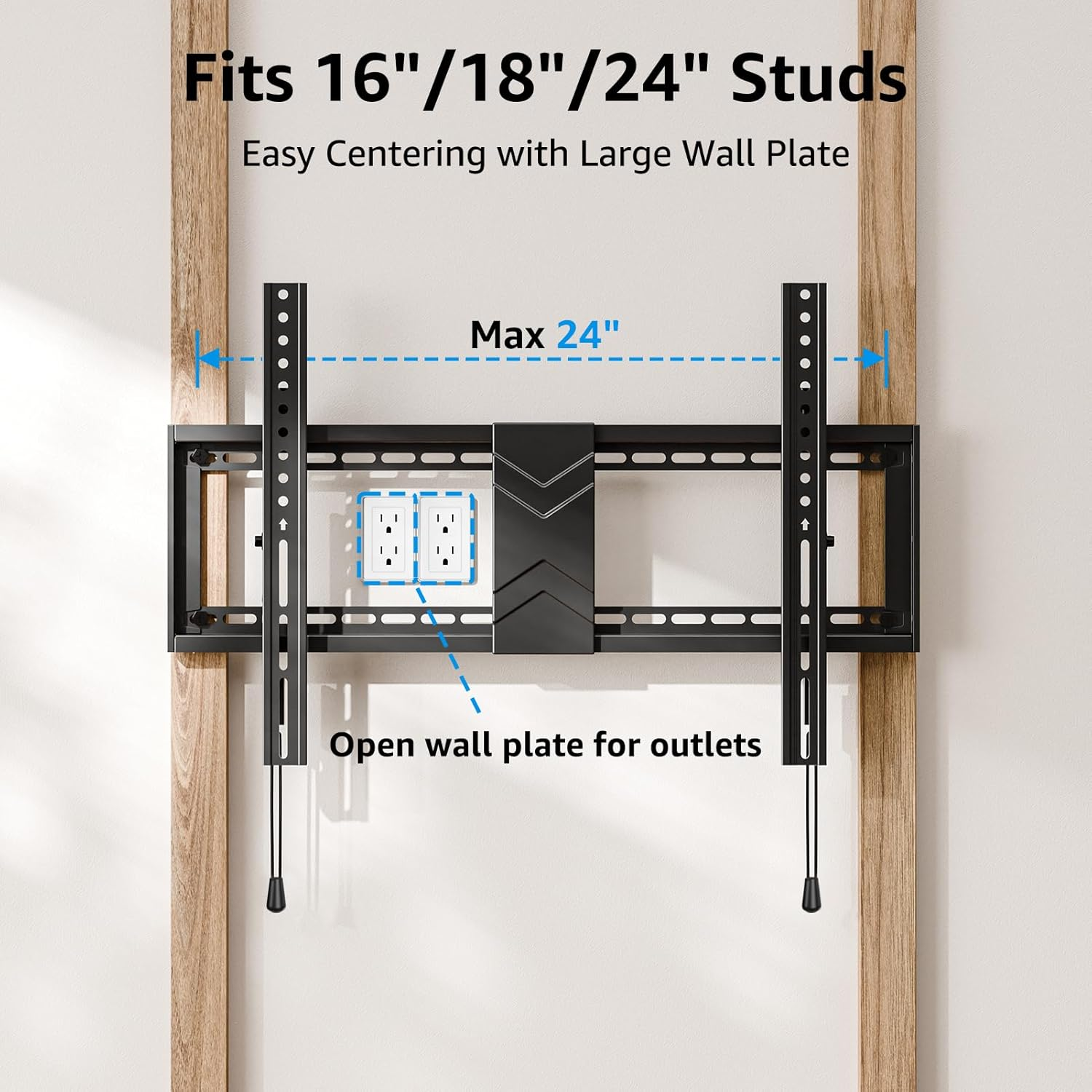 MOUNTUP TV Wall Mount Tilting for Most 37-84 Inch Tvs, TV Mount with Level Adjustment Low Profile Space Saving Tilt Wall Mount TV Bracket, Fits 16", 18", 24" Studs,Max VESA 600X400Mm image number 5