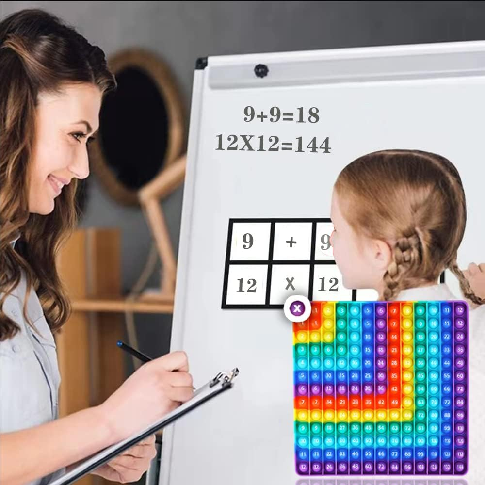 2 in 1 Multiplication Table and Digital Addition Table P0PP Math Toy, Rainbow Dimple Fingertip Toy, Multiplication Table Math Manipulation Game, Create Various Math Operations (1 PCS) image number 2