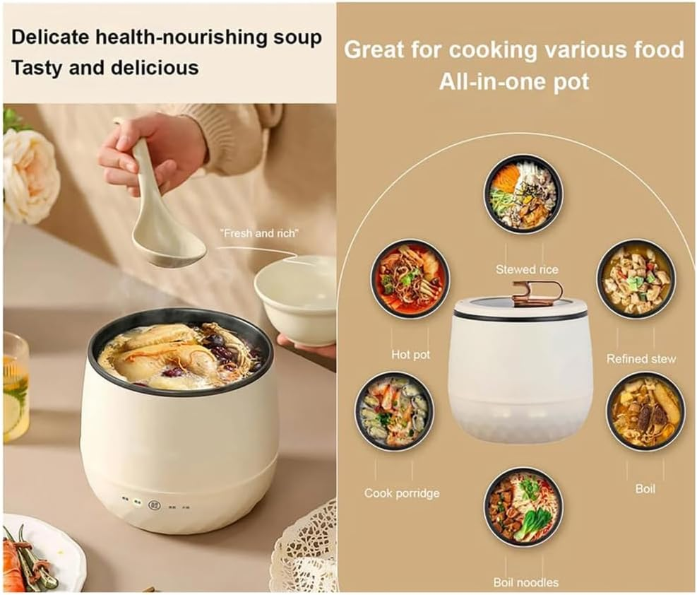 Lyntamy Smart Mini Rice Cooker, Multi-Function Cooker, Mini Hot Pot Rice Cooker, Portable Mini Rice Cooker,Light Green image number 5