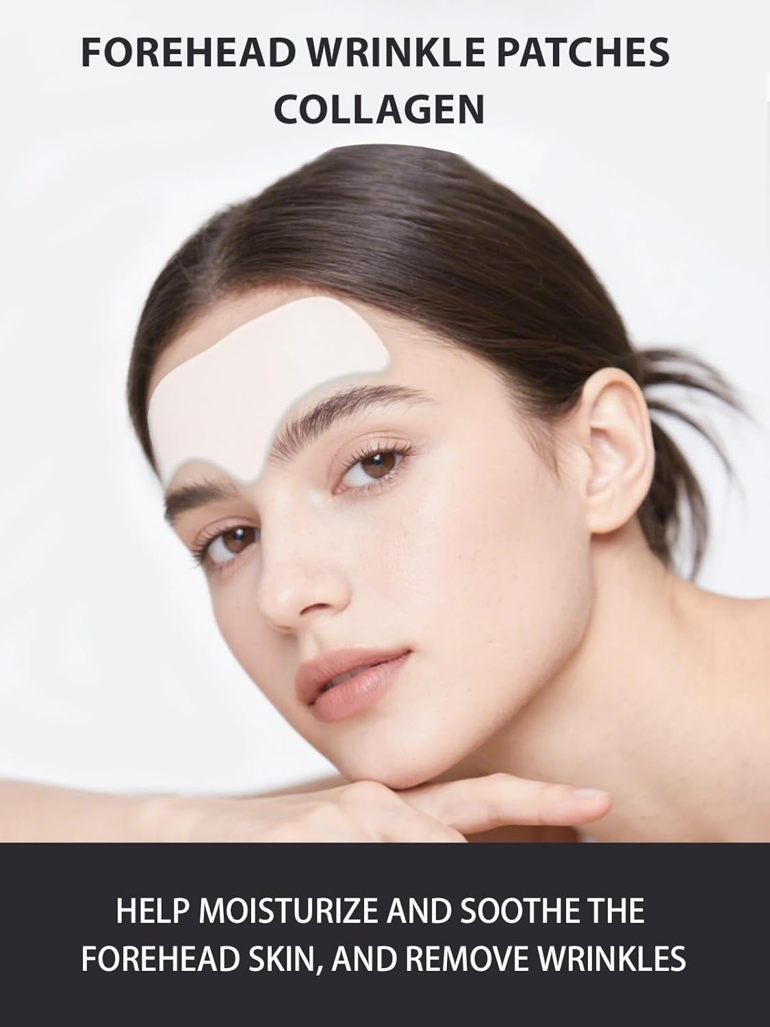 Ribeedas 12 Pack White Forehead Wrinkle Patches Overnight,Collagen Wrinkle Patche,Apply to the Skin between the Foreheads and Eyes,Reduce Forehead Wrinkles,Moisturize Facial Care image number 1