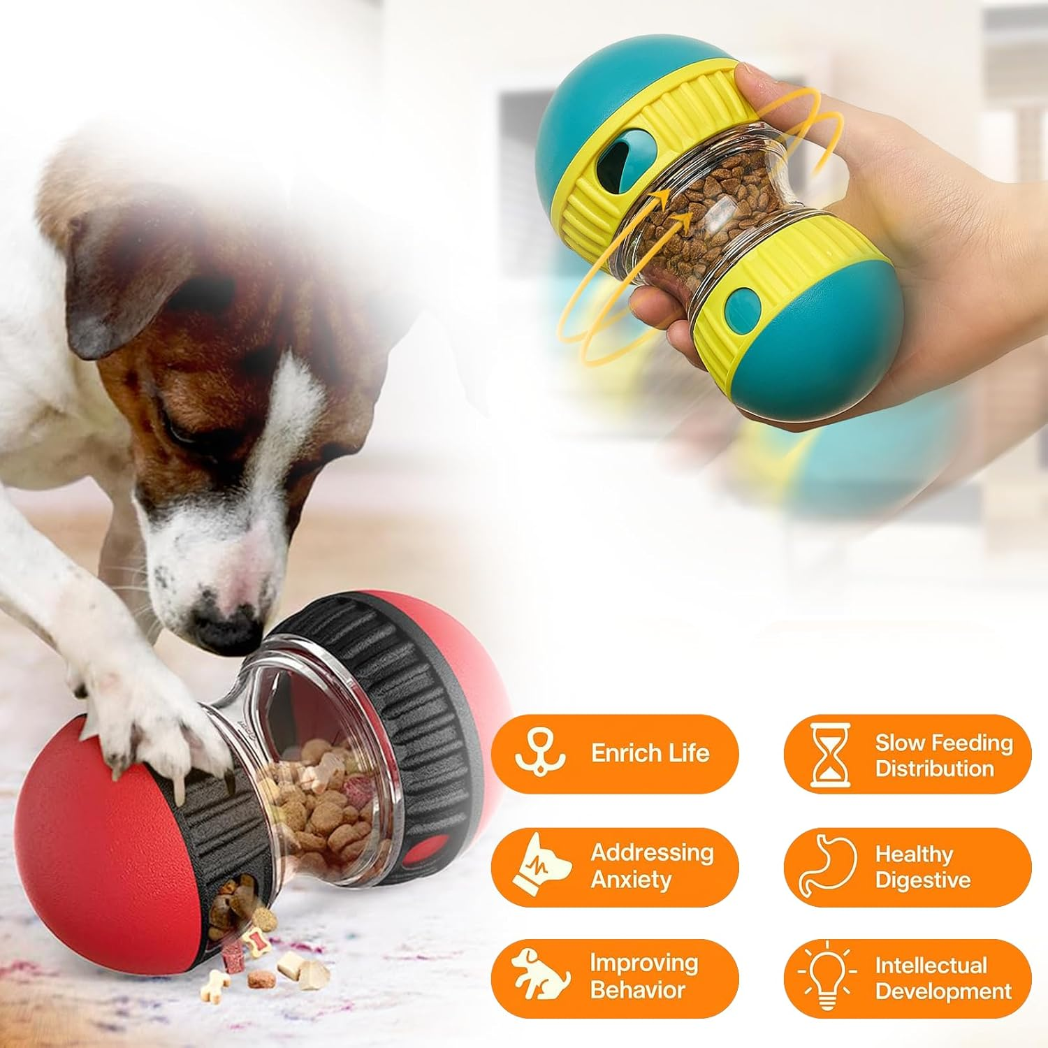 Velmoriah 2-Pack Dog Puzzle Toys, 2025 Upgraded Interactive Treat Dispensing Dog Toys Slow Feeder Pet Toys for Boredom, Mental Stimulation, Enrichment and Training, Fit for All Breeds image number 5