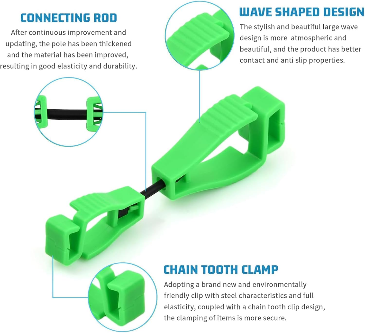 6 PCS Work Glove Clips, Elastic Clamp Holders, Secure Glove Storage for Labor, Firefighters, Construction, and Garden Work image number 5