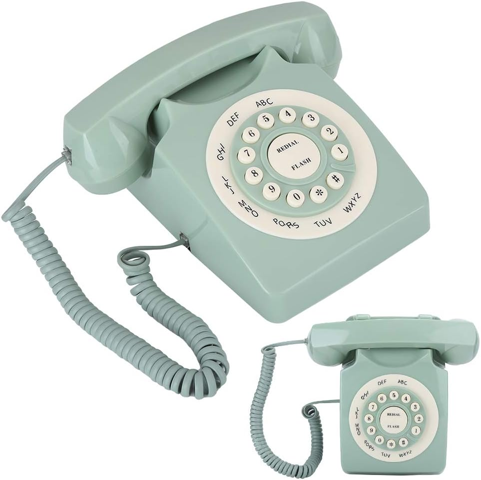 Rotary Retro Landline, European Style Vintage Landline Telephone for Home Decorative, Antique Phones with Big Buttons, Old Fashion Phone for Office Gifts image number 3