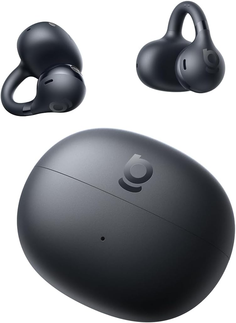 Baseus Bowie MC1 Open Ear Clip-On Earbuds, Adaptive Comfort with Anti-Drop Design, Impactful Sound with Adaptive Bass Boost, Adaptive Noise Cancelling Calls, IP57 Waterproof, 40H Playtime