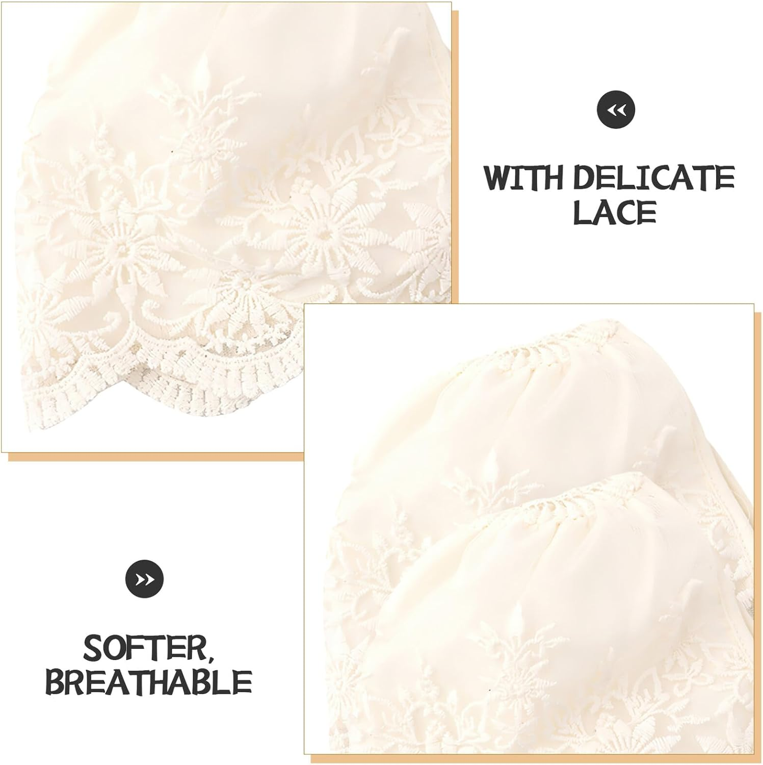 BESTOYARD 2Pcs Newborn Lace Bonnet Summer Hat for Soft Breathable Cap Tie Closure for Showers Special Occasions image number 1