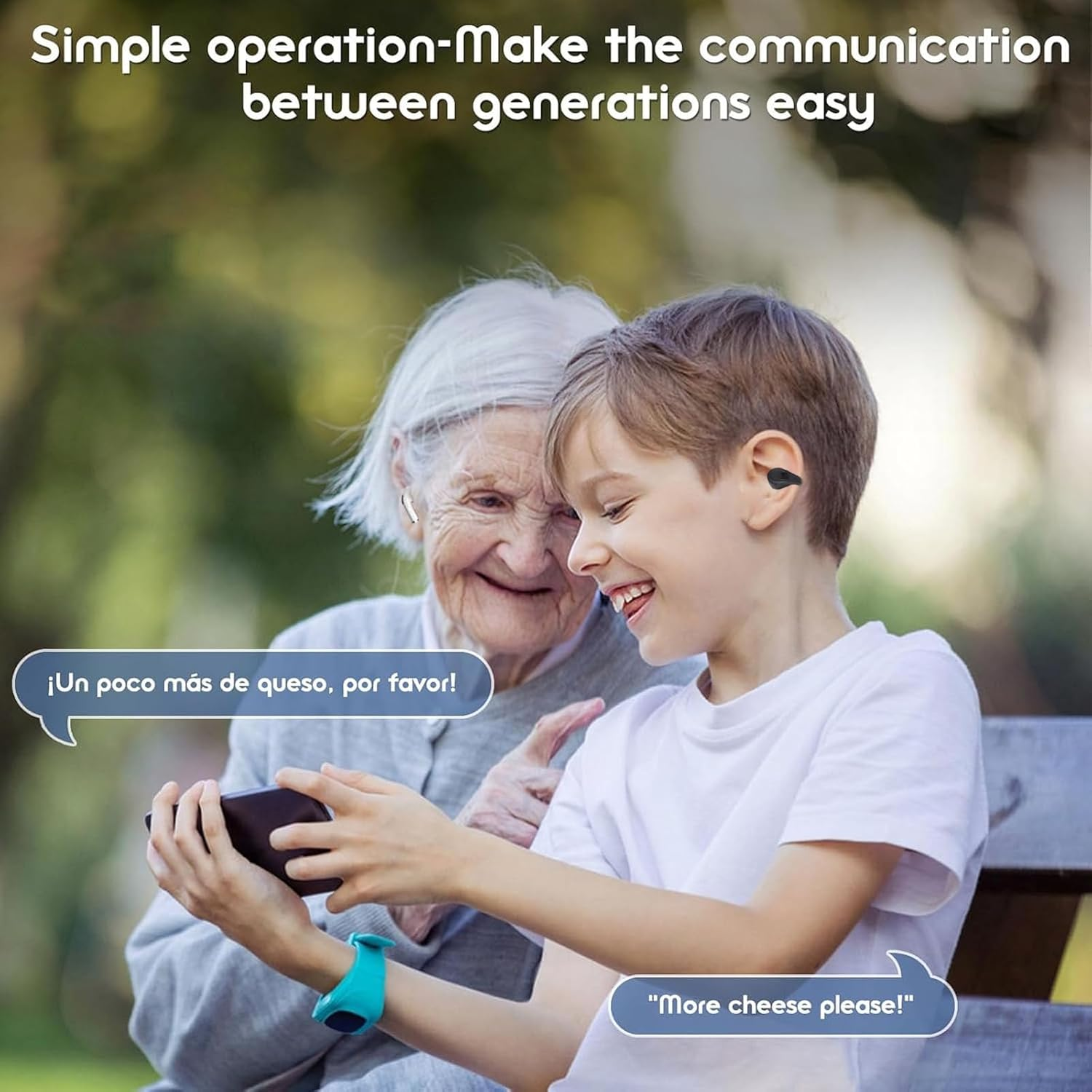 Asixxsix AI Translation Earbuds Real Time, 164 Language 3 in 1 Open Type Wireless Smart Translator Earbuds, Noise Reduction Headphones for Travel Business Learning image number 3