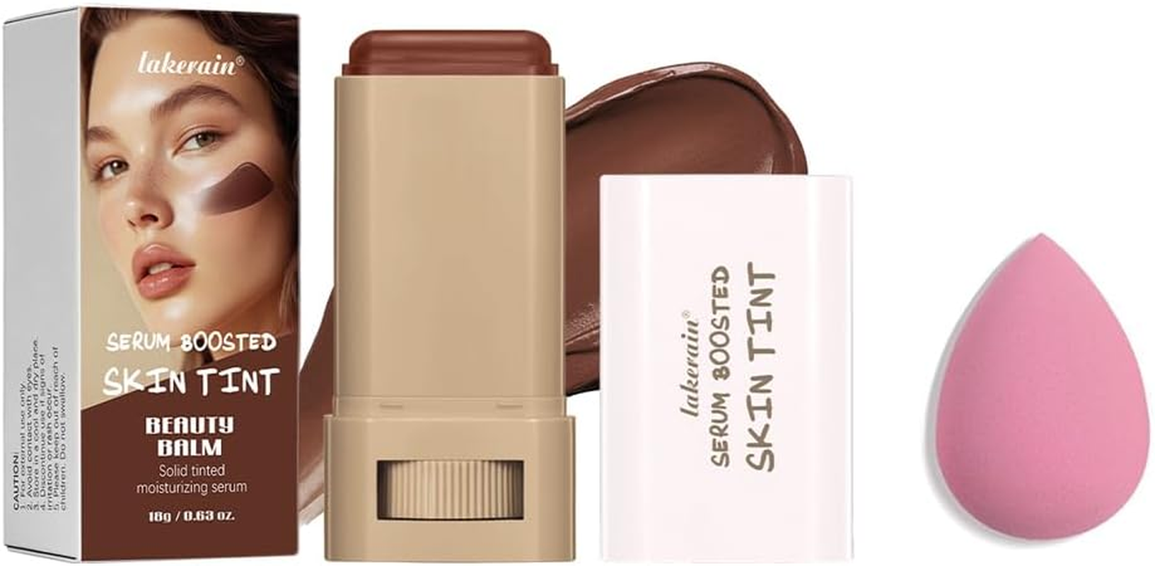 Foundation Stick Beauty Balm Serum Boosted Skin Tint, Serum Boosted Skin Tint Balm, Solid Tinted Moisturizing,Longwear Contour Stick for Dewy, Natural Finish(#01) image number 6