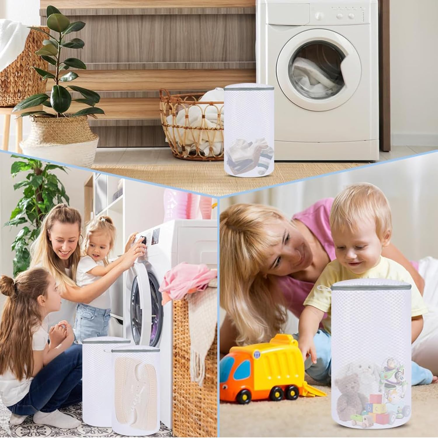 2Pcs Laundry Bags Mesh Wash Bags with Zipper,Shoes Wash Sack,Honeycomb Mesh Laundry Bags,Dryer Pouch for Sneakers, Tennis Shoes, Socks, Bra Lingeries, Travel (7.8 X 14 Inches) image number 5