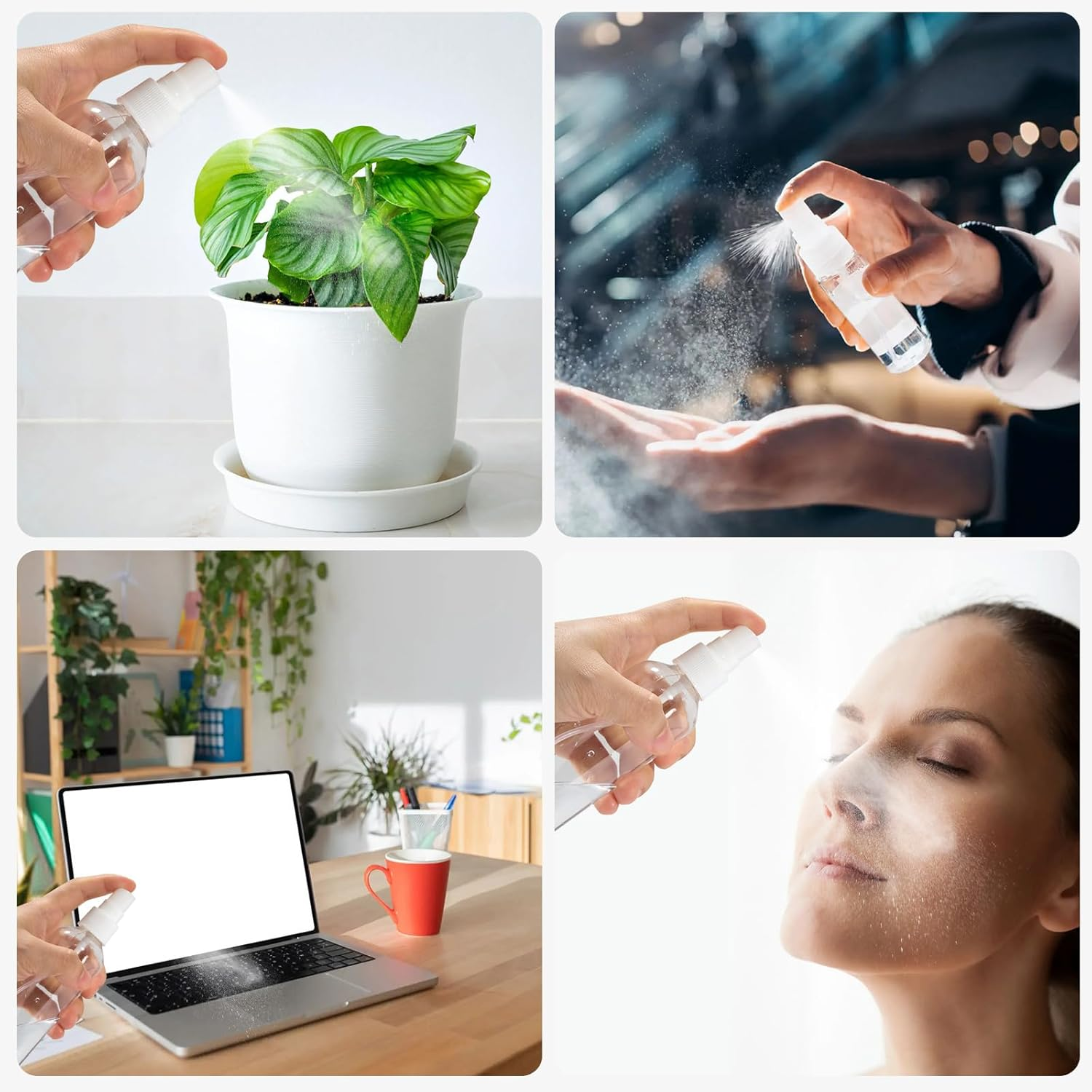 Pack of 10 Small Spray Bottles, 100 Ml, Atomiser Spray Bottles, Empty with 2 Funnels & Label, Atomiser Spray Bottle, Pump Bottle, Empty, Plastic Perfume Atomiser - for Air Travel or Outdoor Sports