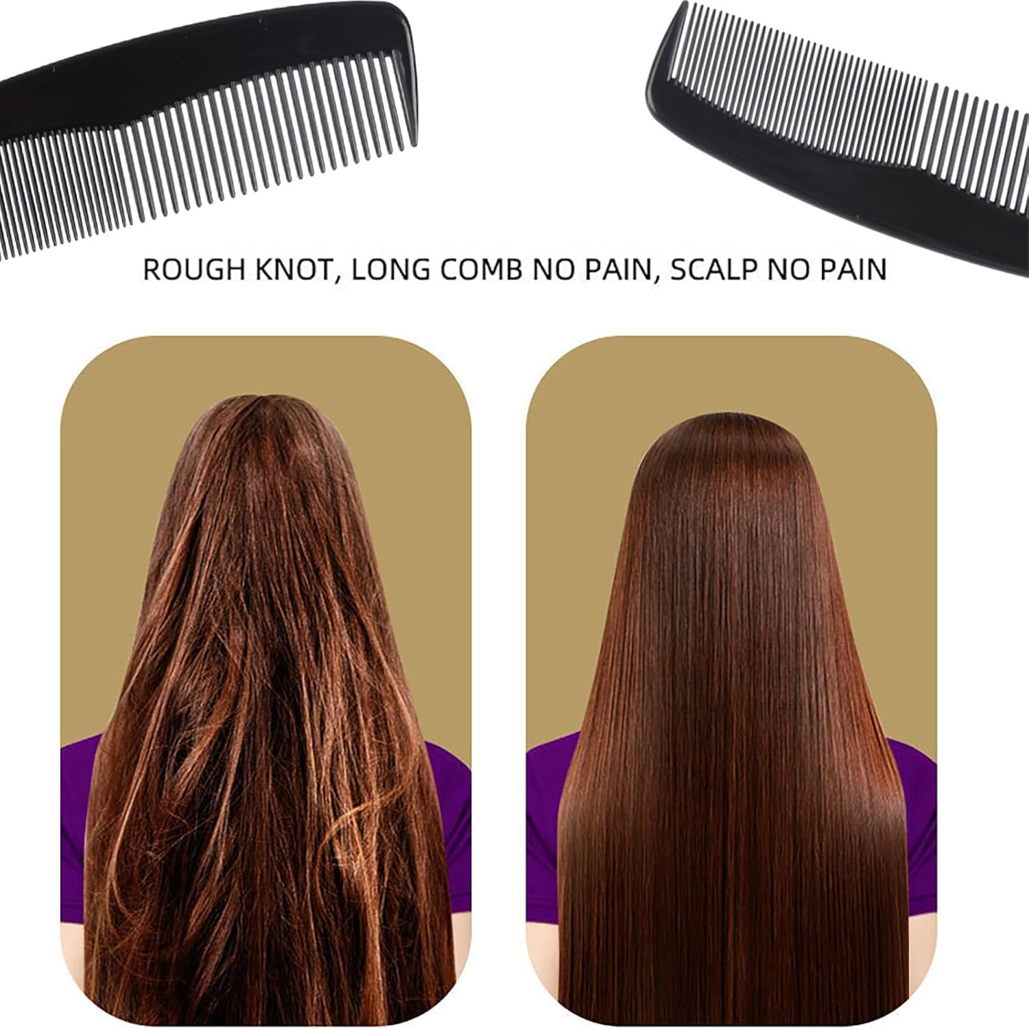 Zjchao Professional Hairdressing Comb Set Plastic Fine Tooth Hair Cutting Comb Styling Comb for Salon Home Use Black 2 Sizes (1) image number 1