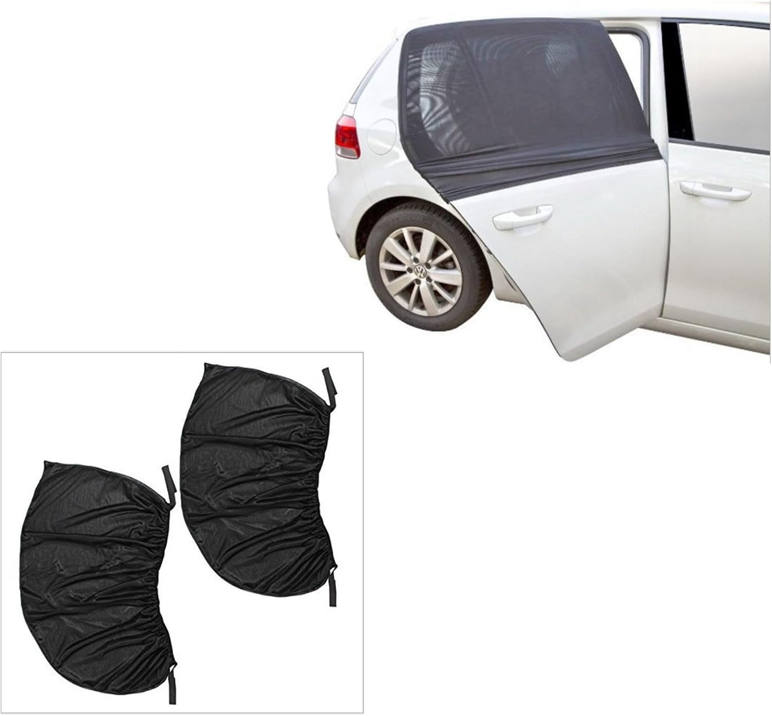 2Pcs Car Window Shade for Baby Universal Fit Adjustable Breathable Mesh Car Curtains Rear Door Window Net Outdoor Camping Netting Large Size image number 1