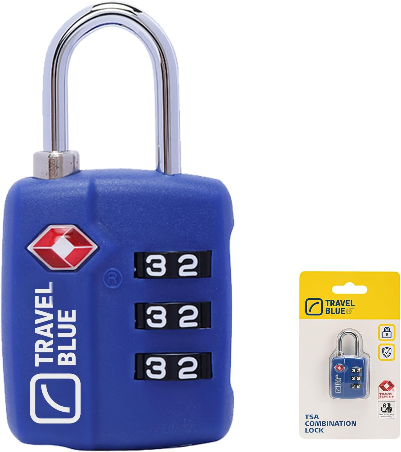 Travel Blue Combination Locks (TSA Classic, Blue, Single) image number 3