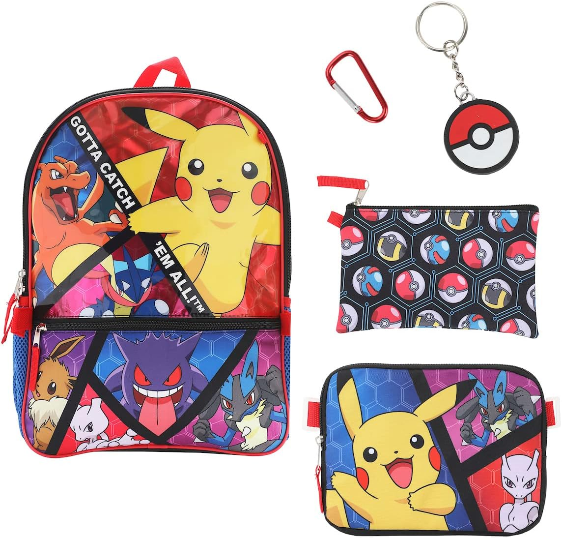 Pokemon Trainer Gotta Catch 'Em All Youth 5-Piece Backpack Set, 5-Pc Gotta Catch 'Em All, OSFA, Classic image number 1