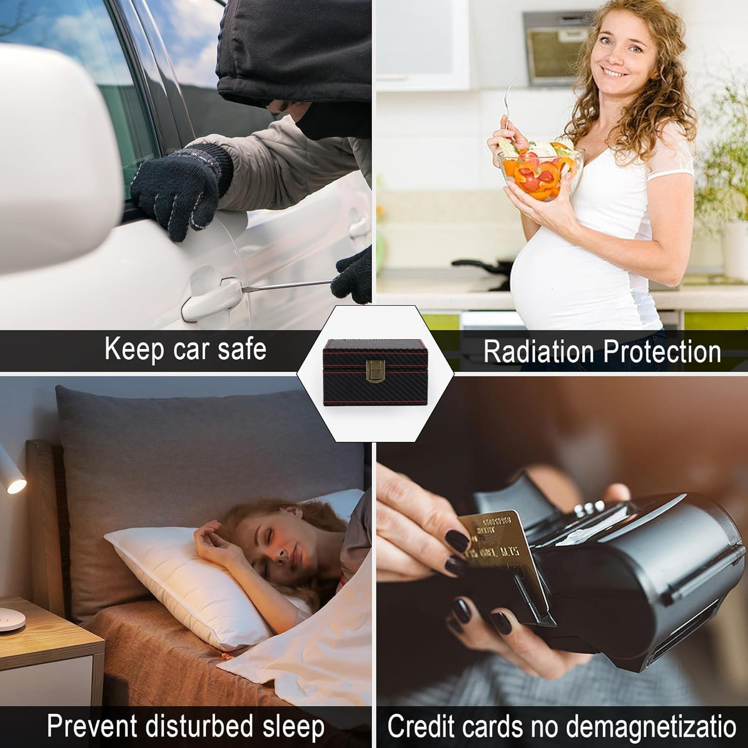 Faraday Box with a Blocker Pouch, Car Key Signal Blocker Box, Keyless Entry RFID Blocking Box, Anti-Theft Faraday Cage,Key Storage Boxes,Safe Secure Box for Remote Smart Keys image number 5