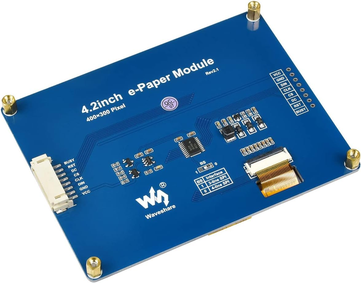 Waveshare 4.2Inch E-Paper Module, Red/Black/White 3Colors Display Module for Raspberry Pi/Jetson Nano/Nucleo Main Control Board，400X300 Resolution image number 1