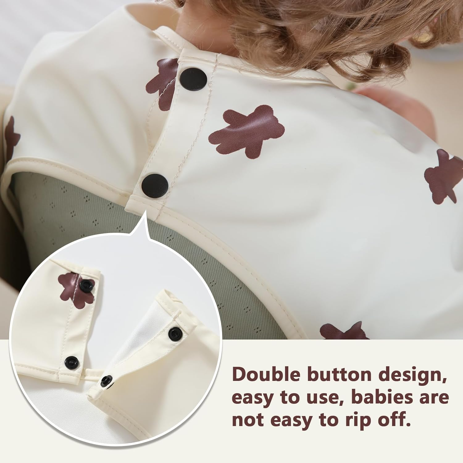 Feeding Bib with Long Sleeves & BLW 2PCS, Soft and Skin-Friendly Material, Coverall Bibs for Baby Feeding, Waterproof and Easy to Clean & Machine Washable, for Infant Toddlers (Yellow) - Yellow image number 3