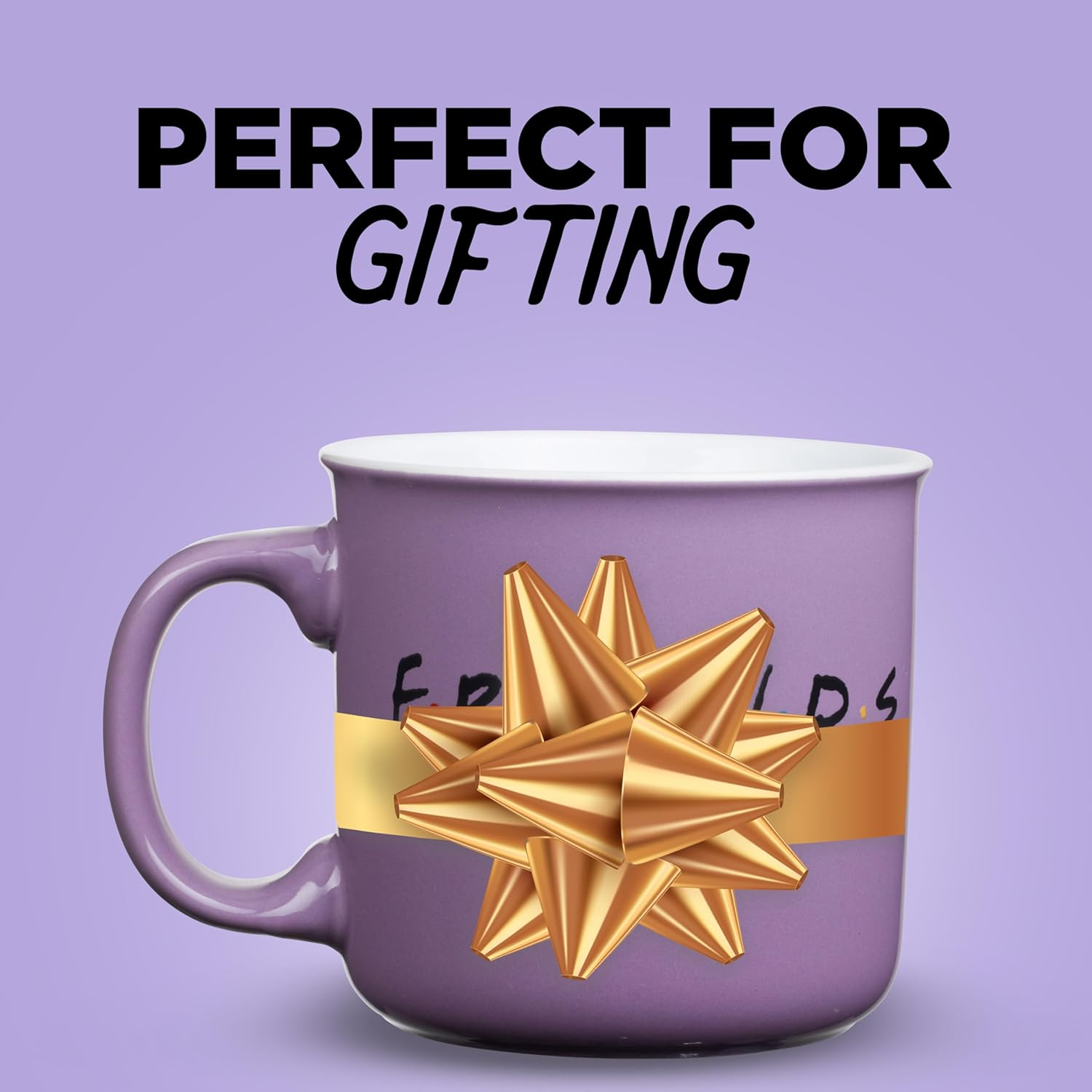 Silver Buffalo FRD463E1 Friends Smelly Cat Central Perk Camper Ceramic Mug, 20-Ounce, Purple image number 1