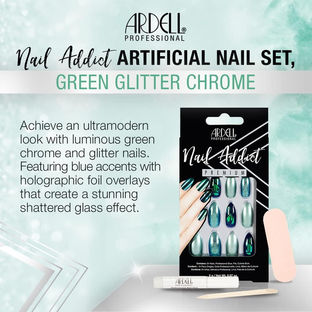 Ardell Ardell Nail Green Glittr Chrme, 1 G, Green Glitter Chrome (75887) image number 6
