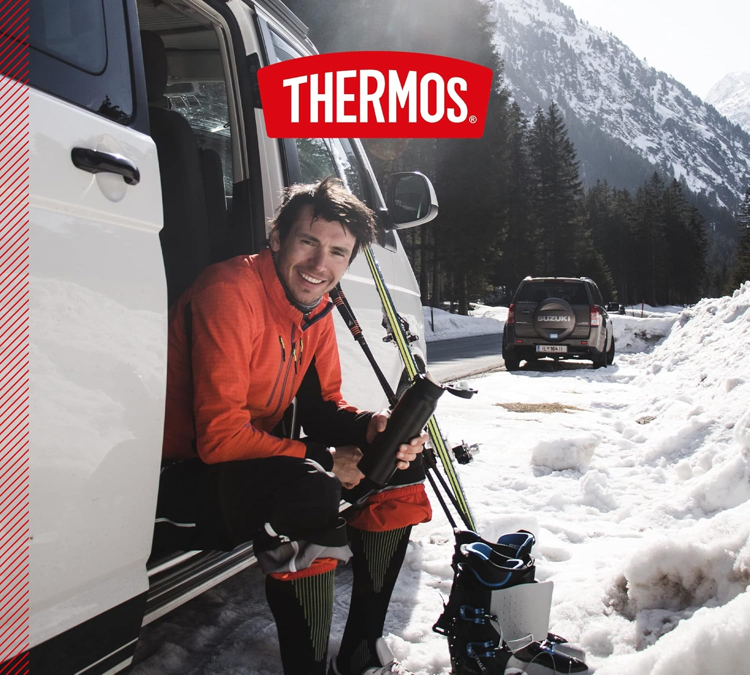 Thermos 4035.232.050 Ultralight Thermos Flask, Black, 500 Ml, Extremely Lightweight, 210 G, Drinking Bottle, Dishwasher Safe, Thermos Flask Keeps Hot for 10 Hours, Cold for 20 Hours, Bpa-Free