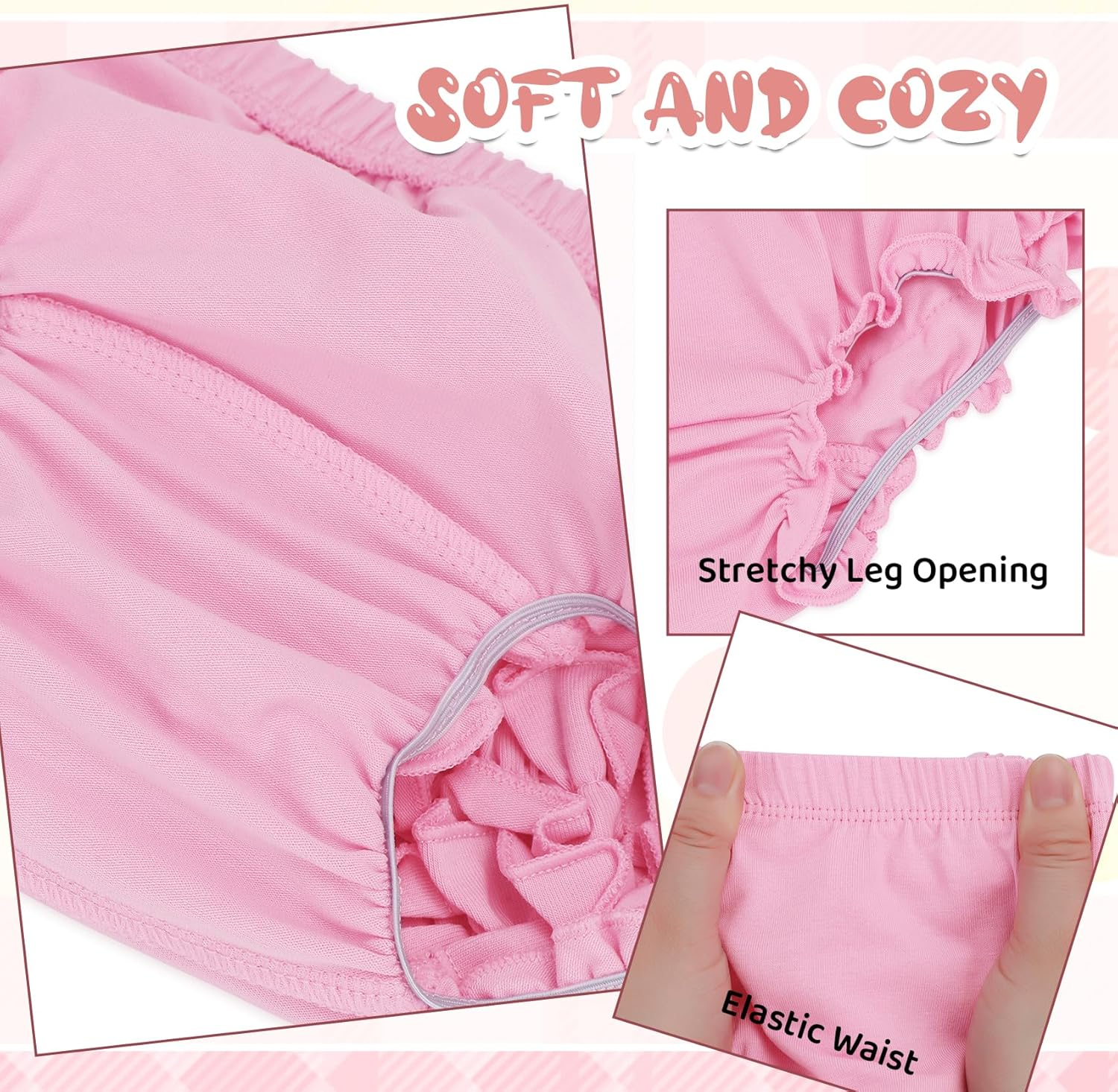 Durio Baby Bloomers for Toddler Girls Ruffle Diaper Covers for Girls Cute Cotton Baby Girl Shorts