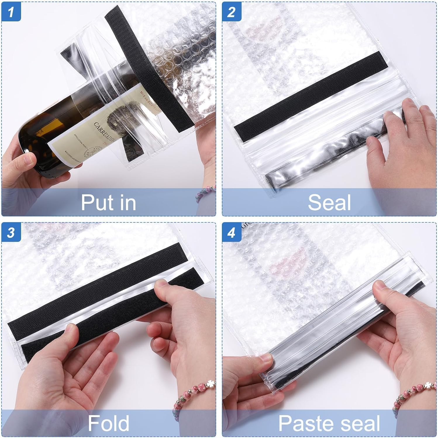 6-Pack Reusable Wine Bottle Travel Protector Bags &ndash; Leak-Proof Insulated Sleeves for Plane, Car, Cruise & Luggage image number 4