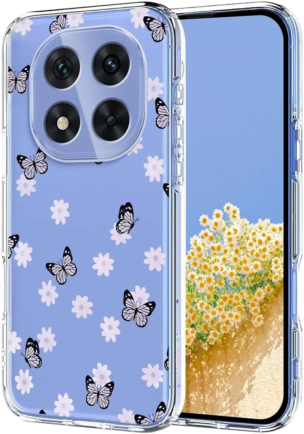 Yuexcin Case for XM Redmi Note 14 Pro 5G/Poco X7 5G, Cute Flower, Ultra Thin, Soft TPU Mobile Phone Case, Transparent, Shockproof, Fashion, Colourful, Girlish Protective Case, Daisy