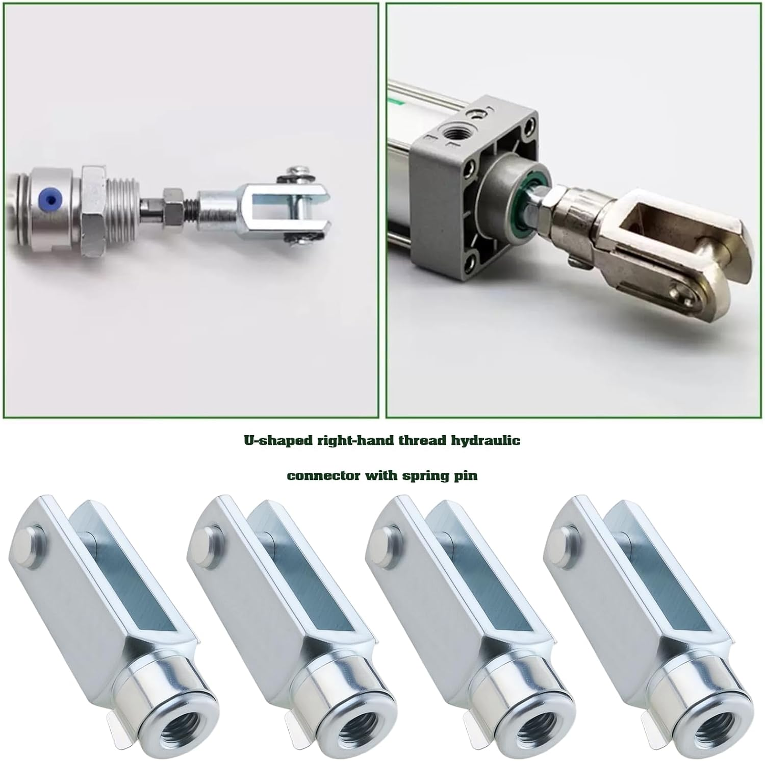 Be in Your Mind 4Pcs M6 Clevis Fork Long with Spring Pin Right Hand Thread Air Cylinder Rod Clevis End Female Thread Y Connector 43Mm Length image number 6