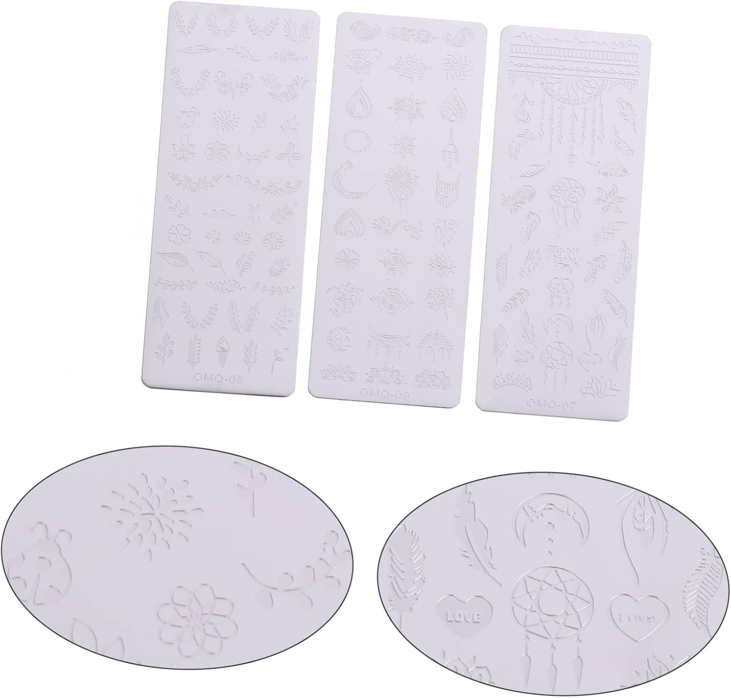 Vaguelly 3Pcs Nail Art Print Template Festival Nail Stencils for Manicure Winter Holiday Decor