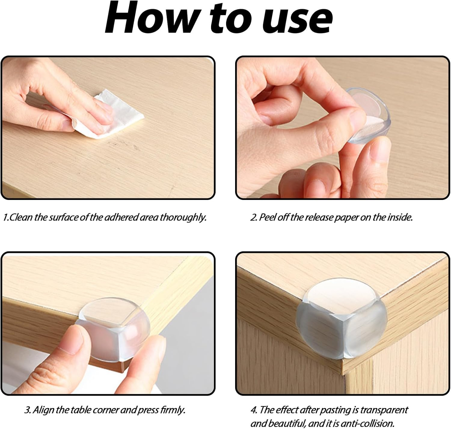 12 Pcs Baby Proofing, Soft Corner Protector Baby, Shock-Absorbing Baby Proof, Suitable for Furniture Edges, Tables Cabinets Countertops Home Safety image number 5