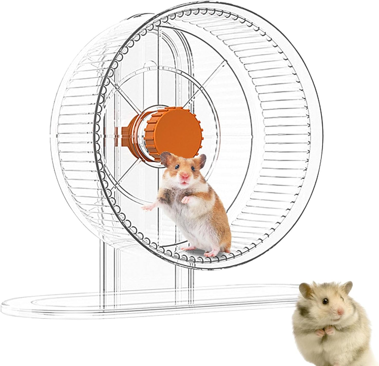 Quiet Hamster Wheel - Silent Hamster and Chinchilla Wheels | Cage Accessories, Small Animals Running Wheels, Guinea Pigs Exercise Toys for Hamster, Ferret, Chinchilla - 14Cm image number 2