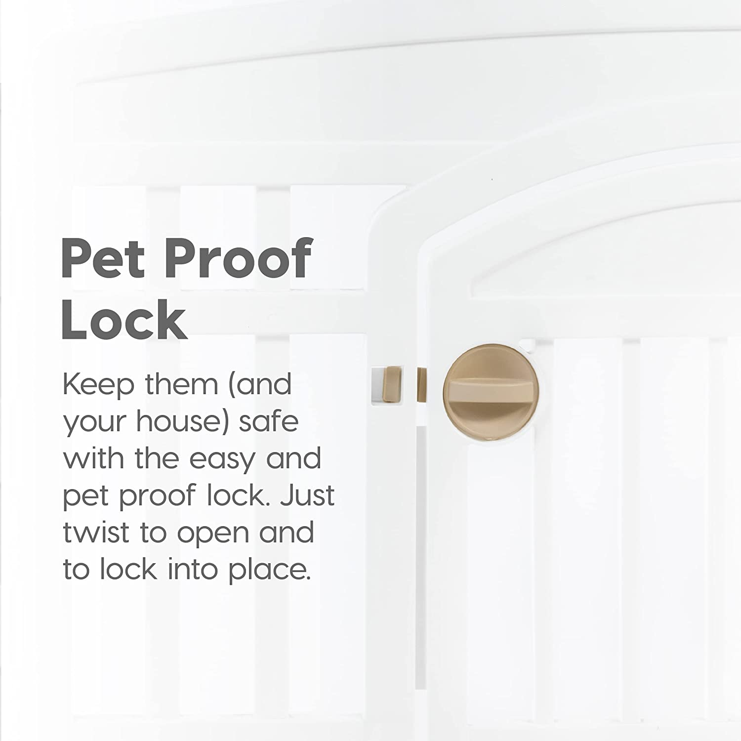 IRIS USA 24" Exercise 6-Panel Pet Playpen with Door, Dog Playpen for Puppy Small Dogs Keep Pets Secure Easy Assemble Easy Storing Customizable Non-Skid Rubber Feet, White