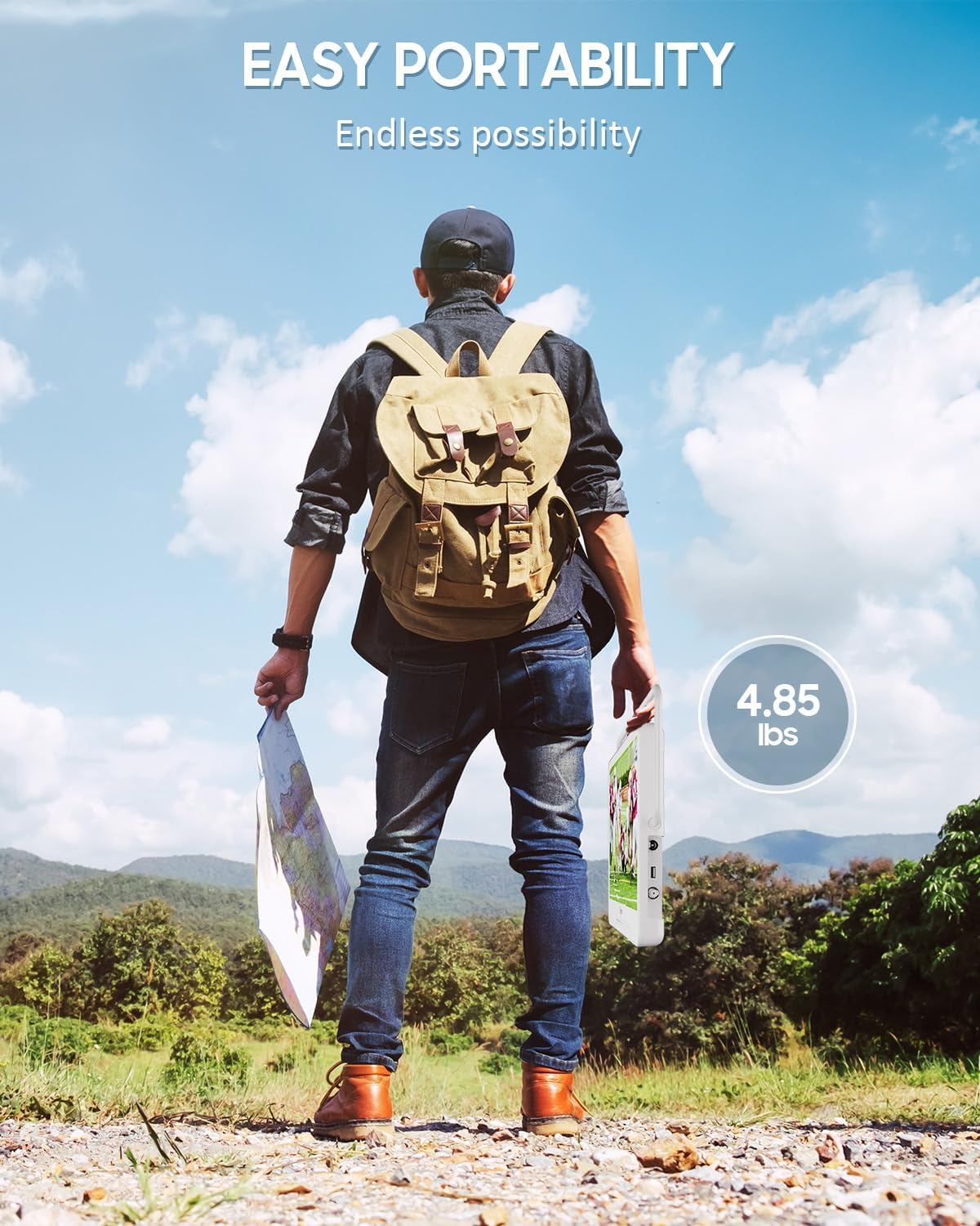 SYLVOX 15.6'' Portable TV Portable Monitor Google TV 1920 * 1080P FHD IP66 Waterproof Small Smart Television with Google Assistant Remote 10000Mah Battery-Powered TV for Kitchen Camper and More image number 5