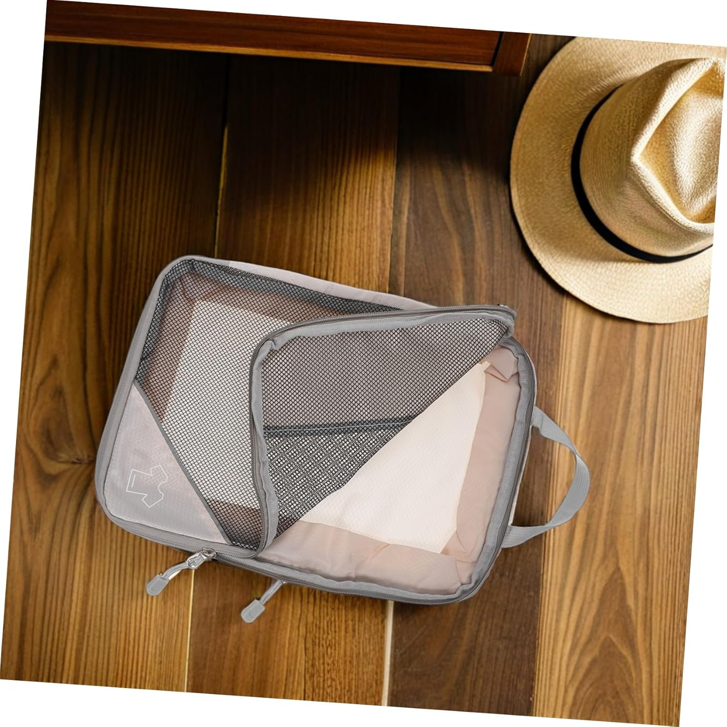 CLISPEED 3PCS Travel Packing Cubes Compression Beige Expandable Lightweight Organizer Bags for Suitcases Quick Space-Saving Storage Versatile Luggage Essentials for Clothing Toiletries image number 6