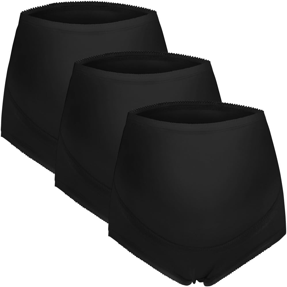 Dress Cici Maternity High Waist Briefs Pregnancy Underwear Cotton Lace Edge Stretch Belly Support, 3 Pack image number 4