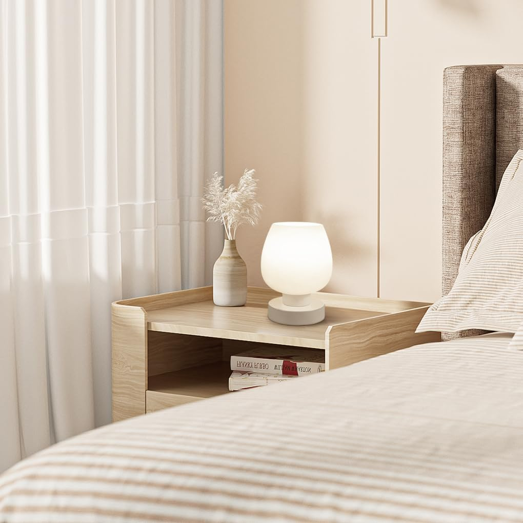 Clora Touch Bedside Table Lamp Modern Lamp for Bedroom Living Room Nightstand Desk Lamp with White Opal Glass Lamp Shade Warm LED Bulb 3 Way Dimmable image number 4