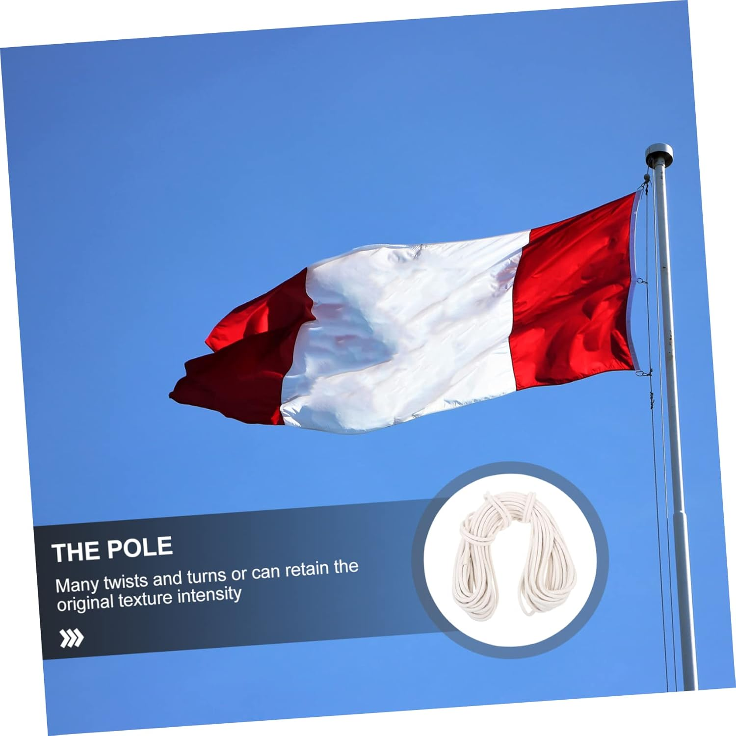 MERRYHAPY Flag Rope 6Mm Cotton Braided for Flagpole Clothesline Camping 20M Length Lightweight Sturdy image number 3