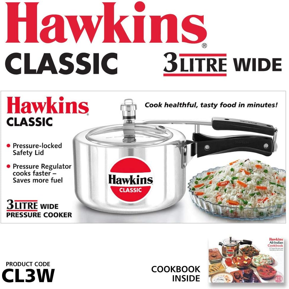 Hawkins Classic Pressure Cooker, Silver, Hawcl3W 3-Liter Wide Mouth image number 5