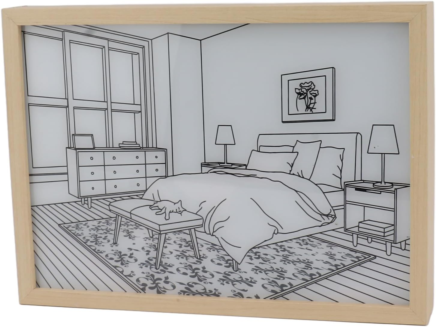 Tbest Hangings Large Threecolor Light Painting Luminous Room Living Room Decoration Painting Bedside Painting Night Light (#4) image number 6