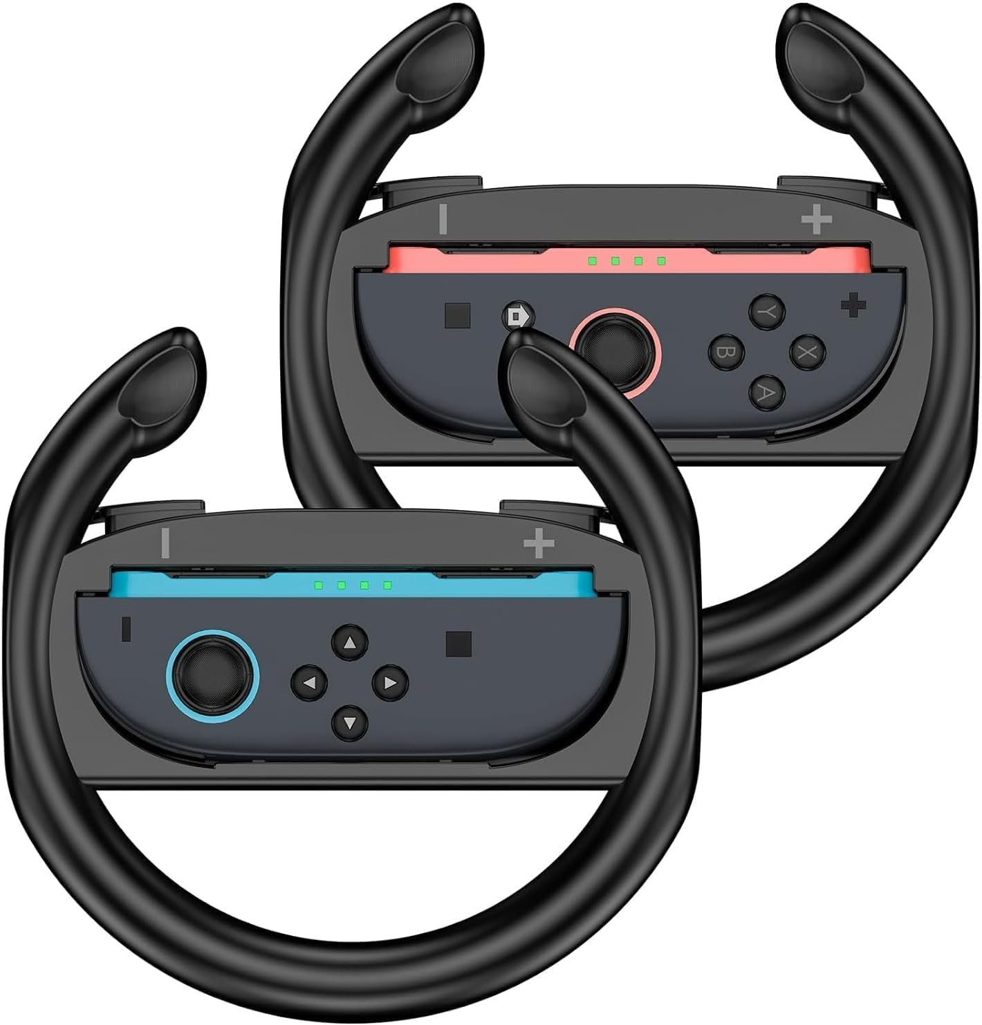 Nintendo Switch Steering Wheel, 2 Pack,Dual Racing Wheel Joy-Con Holder for Mario Kart 8 Deluxe/Live Home Circuit, Ergonomic Grip for Kids & Adults (Black)