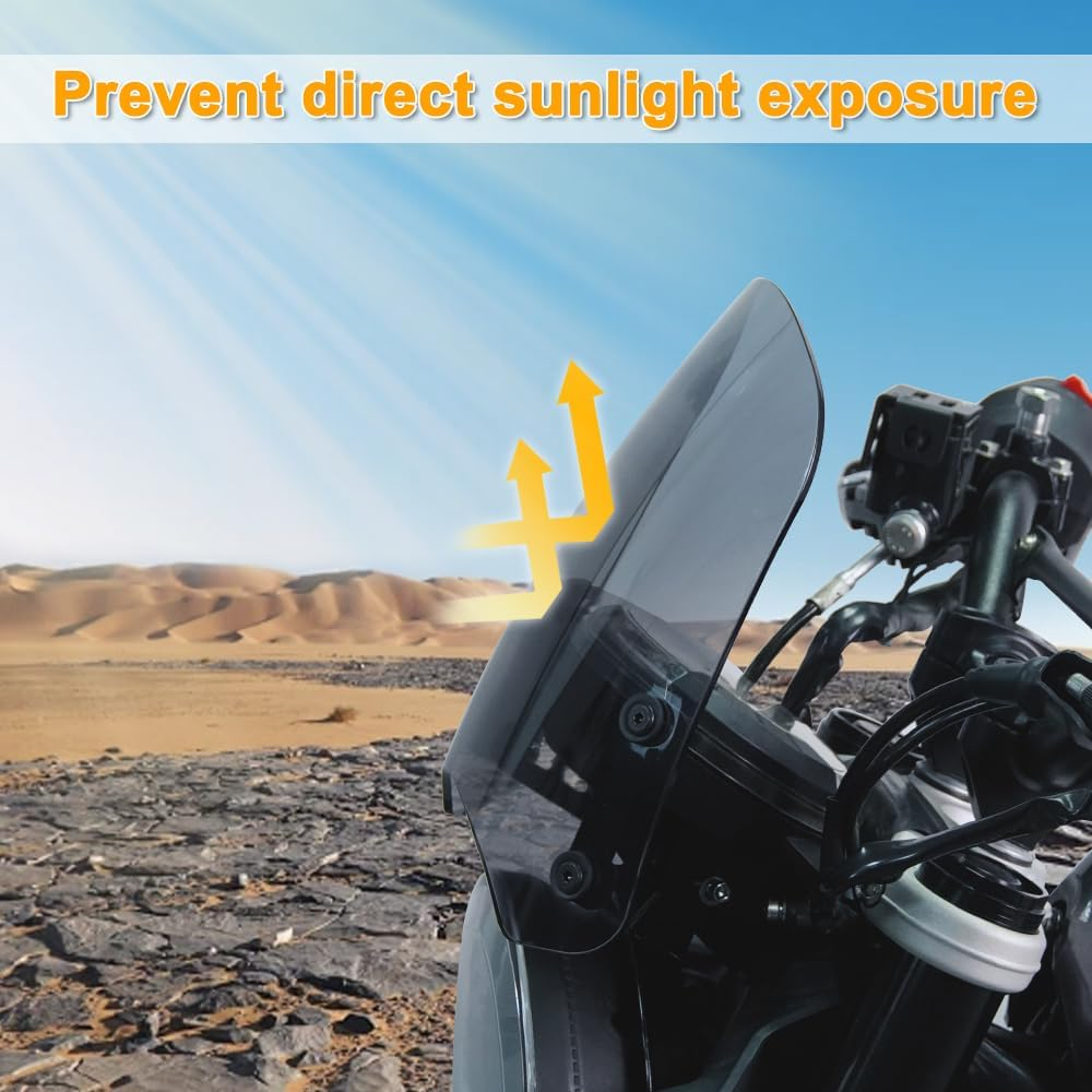 Motorcycle Windshield Windscreen Fit for Husqvarna Vitpilen/Svartpilen 401 2017-2023 Motorcycle Windscreen with Bracket (Gray) image number 5