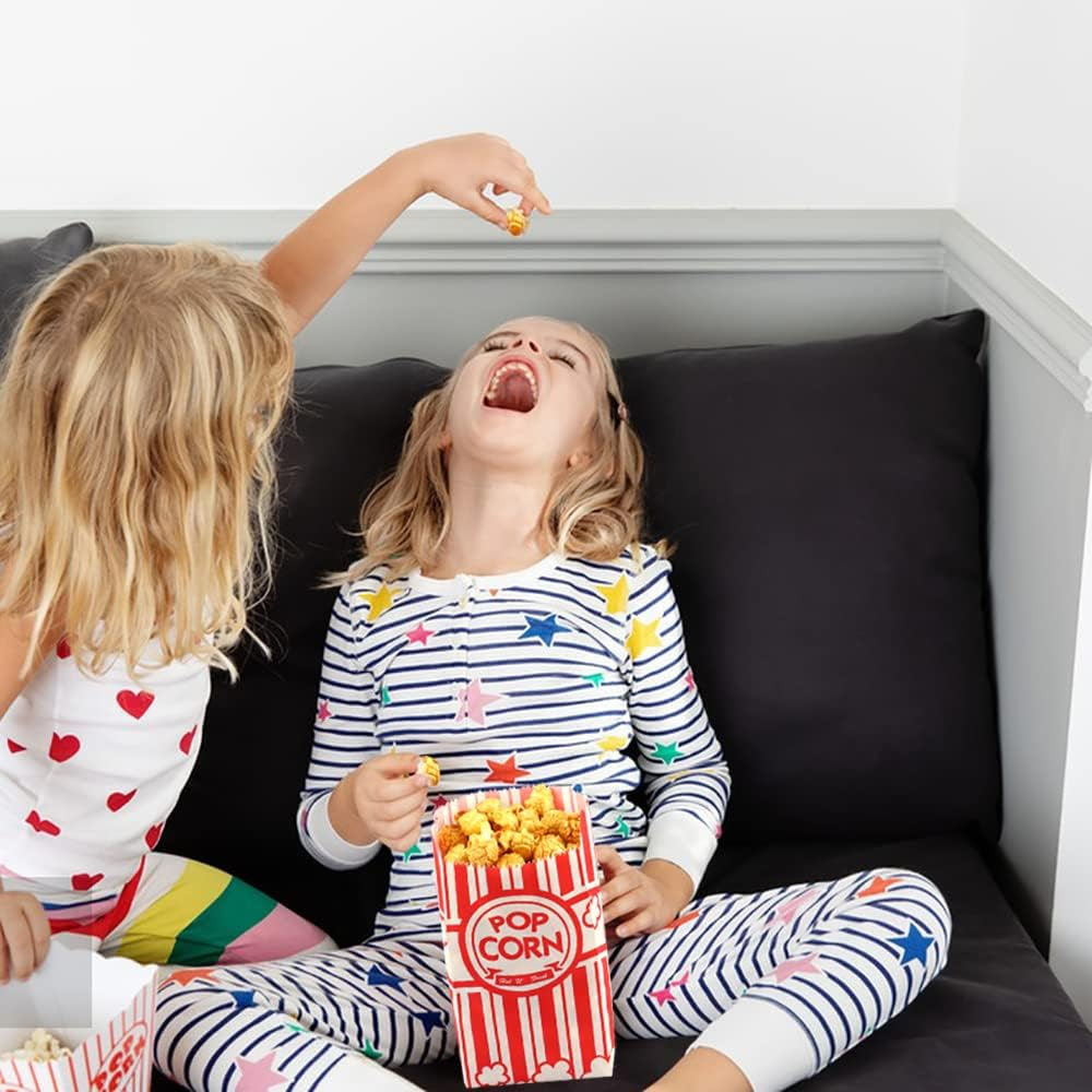 Zahaat 100 Pcs 1 OZ Popcorn Bags Red and White Bulk Popcorn Bags for Individual Servings Small Paper Bag for Movie, Theater, Carnival Party, Decorations image number 4