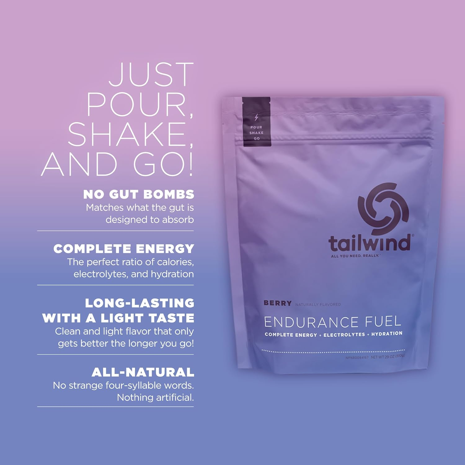 Tailwind Nutrition Endurance Fuel 30 Serving Berry Flavour image number 3