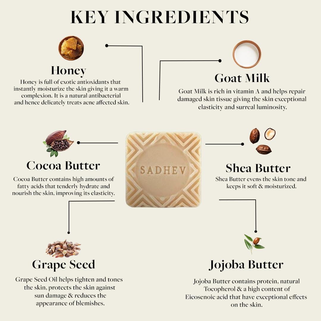 Sadhev - Depigmentation Bathing Bar - Goat Milk & Jojoba Butter image number 1