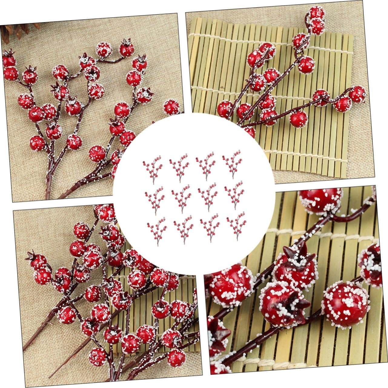 1Set Fake Pomegranate Decorations Simulated Christmas Supplies for Home Living Room and Bedroom Decor Realistic Red Lightweight and Attractive