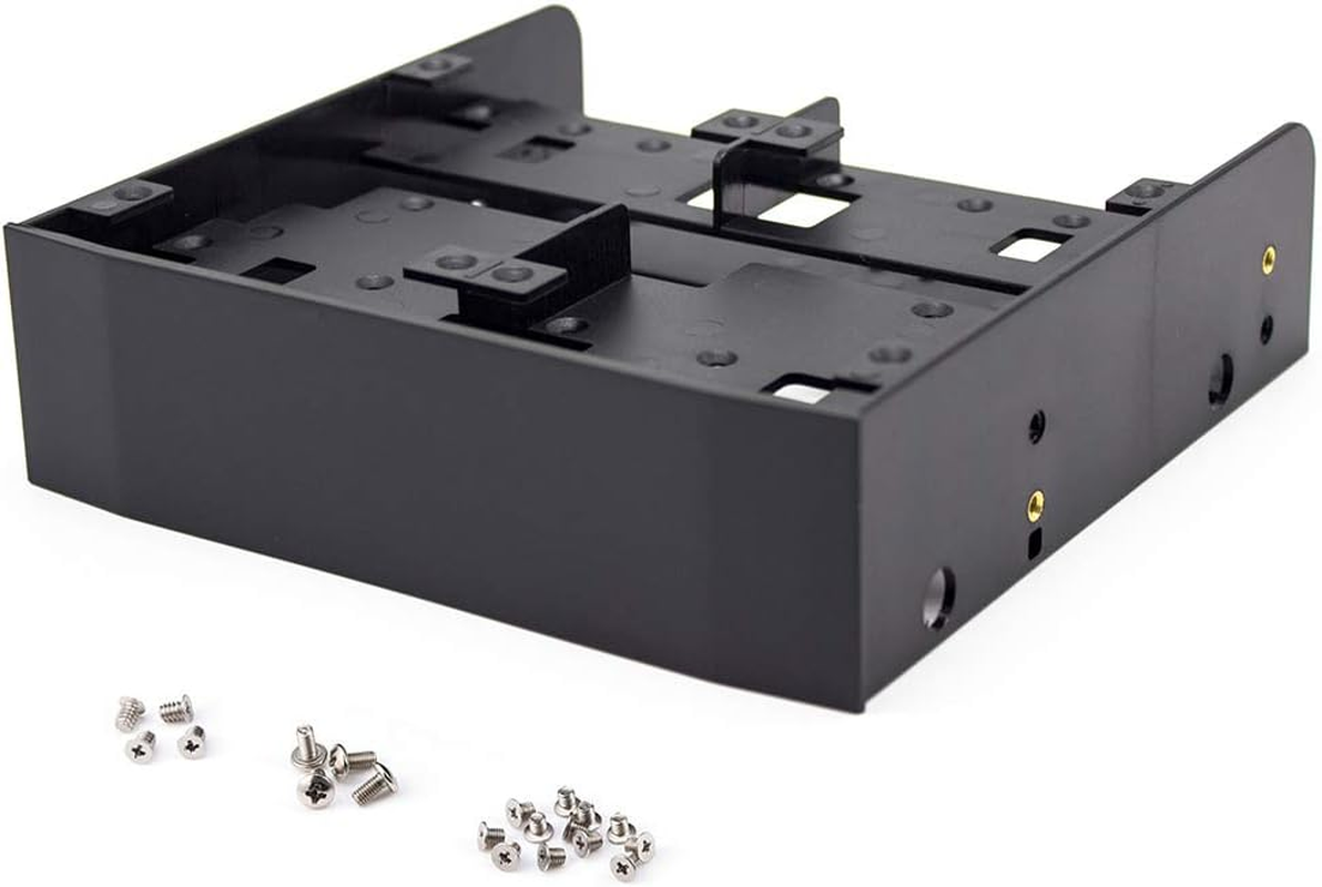 2.5/3.5 HDD/SSD to 5.25 Floppy Drive Bay Mounting Bracket for PC Black image number 6