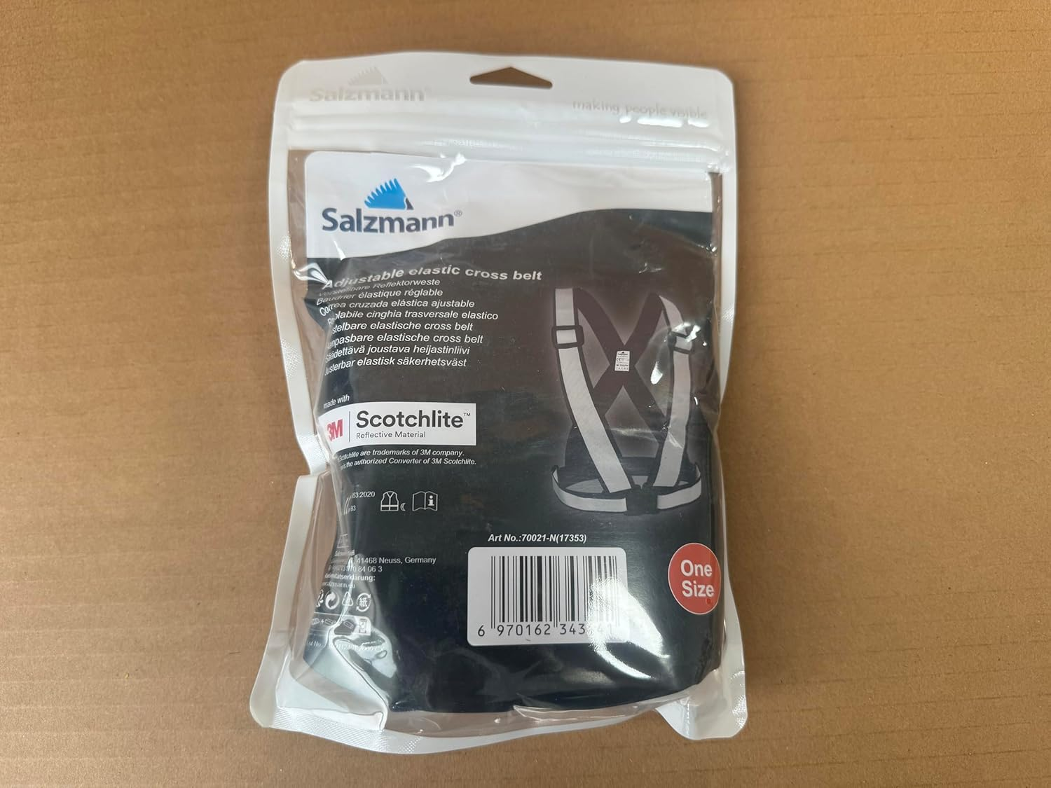 Salzmann Reflective Vest | High Visibility Cross Belt with Adjustable Straps | Ideal for Cycling, Running and Other Outdoor Activities | Made with 3M Scotchlite - Navy image number 6