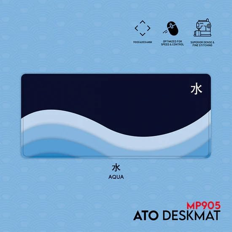 FANTECH Mouse Pad, Gaming Mousemat Esports Waterproof Surface Large Deskmat Anti-Slip Base Desk Mouse Pad Mat for Gaming, Office, Home, 900X400X4Mm (Aqua)