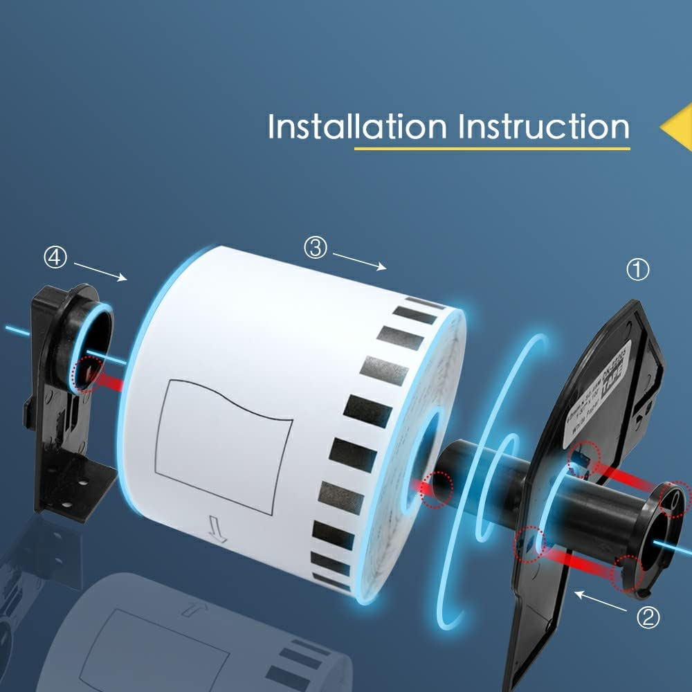 BETCKEY - Multi-Purpose Address Labels Replacement for Brother DK-11204 (17Mm X 54Mm), Compatible with Brother QL Label Printers [6 Rolls/2400 Labels] image number 6